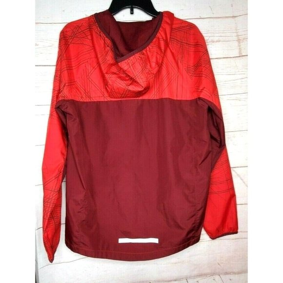 Rare Russell Red Burgundy Full Zip Hooded Small (34-36) Windbreaker Jacket - Picture 2 of 11